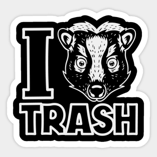 I Love Trash Skunk Sticker